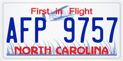 NC license plate AFP9757
