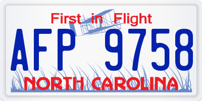 NC license plate AFP9758