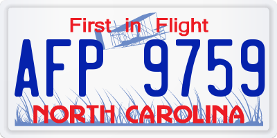 NC license plate AFP9759