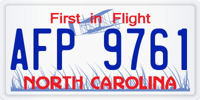 NC license plate AFP9761