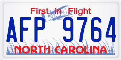 NC license plate AFP9764