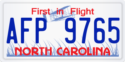 NC license plate AFP9765