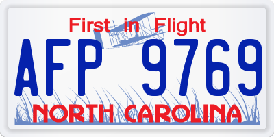 NC license plate AFP9769