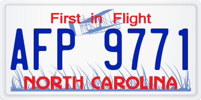NC license plate AFP9771