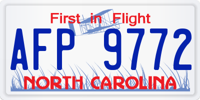 NC license plate AFP9772