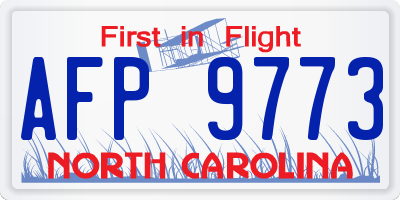 NC license plate AFP9773