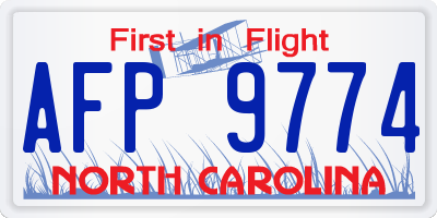 NC license plate AFP9774
