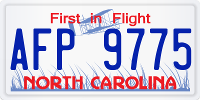 NC license plate AFP9775