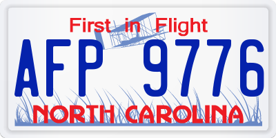 NC license plate AFP9776