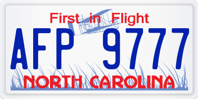 NC license plate AFP9777