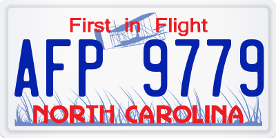 NC license plate AFP9779