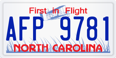 NC license plate AFP9781
