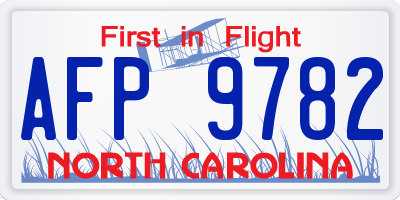 NC license plate AFP9782