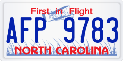 NC license plate AFP9783