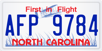 NC license plate AFP9784