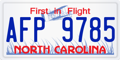 NC license plate AFP9785
