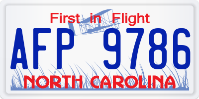 NC license plate AFP9786
