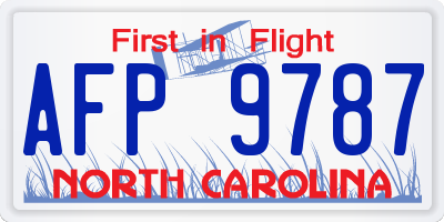 NC license plate AFP9787