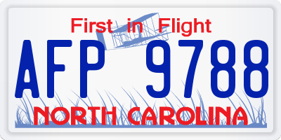 NC license plate AFP9788
