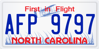 NC license plate AFP9797