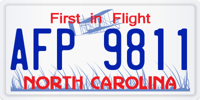 NC license plate AFP9811