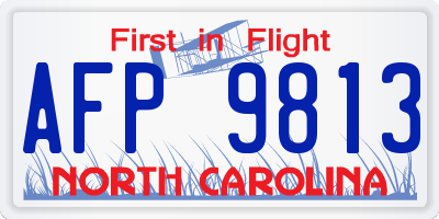 NC license plate AFP9813