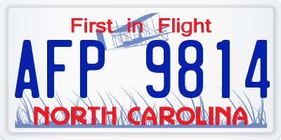 NC license plate AFP9814