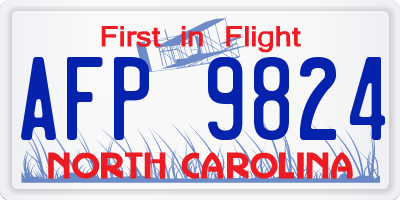 NC license plate AFP9824