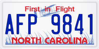 NC license plate AFP9841
