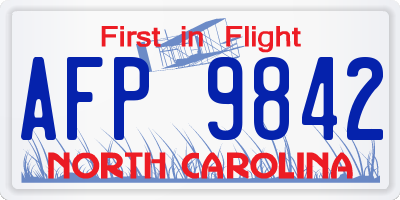 NC license plate AFP9842