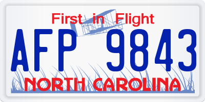 NC license plate AFP9843