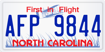 NC license plate AFP9844