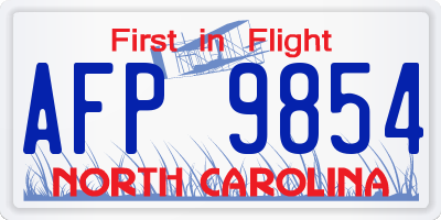 NC license plate AFP9854