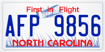 NC license plate AFP9856