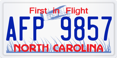 NC license plate AFP9857