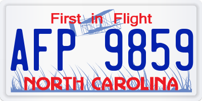 NC license plate AFP9859