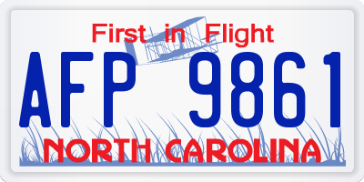 NC license plate AFP9861