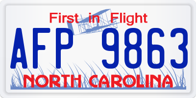 NC license plate AFP9863