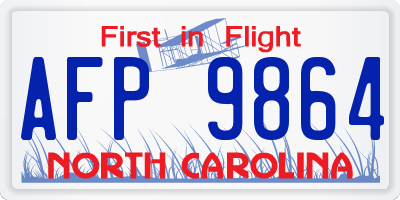 NC license plate AFP9864