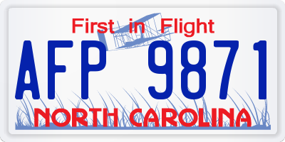NC license plate AFP9871