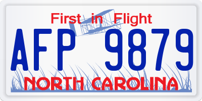 NC license plate AFP9879