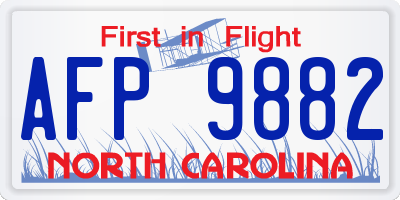 NC license plate AFP9882