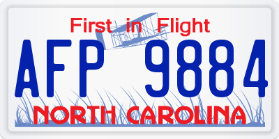 NC license plate AFP9884