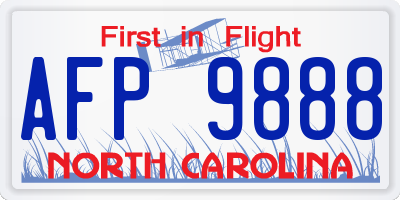 NC license plate AFP9888