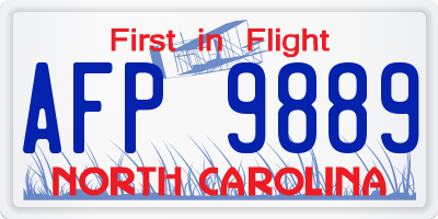 NC license plate AFP9889