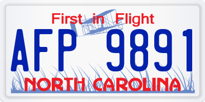 NC license plate AFP9891