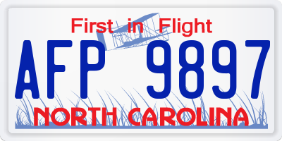 NC license plate AFP9897