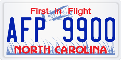 NC license plate AFP9900