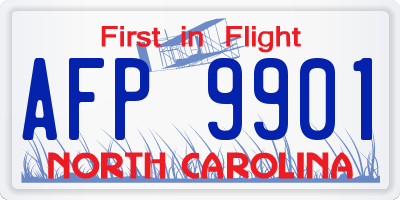 NC license plate AFP9901