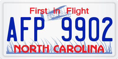 NC license plate AFP9902